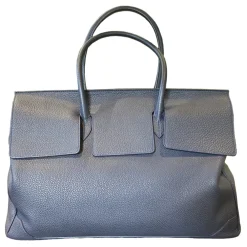 Su\u00e8i Suèi - Bag of Calf Leather - Blue Navy - Handmade in Italy - Luxury Exclusive Collection - Avvenice