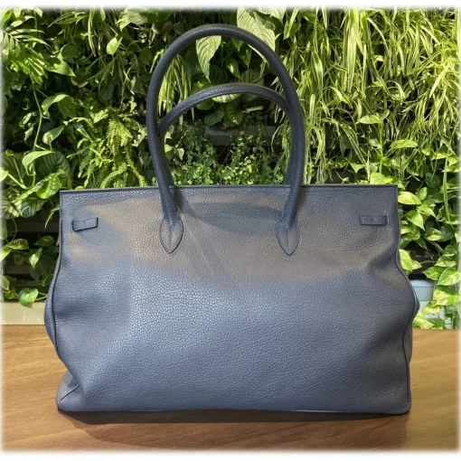 Su\u00e8i Suèi - Bag of Calf Leather - Blue Navy - Handmade in Italy - Luxury Exclusive Collection - Avvenice