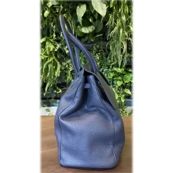 Su\u00e8i Suèi - Bag of Calf Leather - Blue Navy - Handmade in Italy - Luxury Exclusive Collection - Avvenice