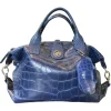 Su\u00e8i Suèi - Bag of Crocodile Leather - Blue - Handmade in Italy - Luxury Exclusive Collection - Avvenice^ Bags