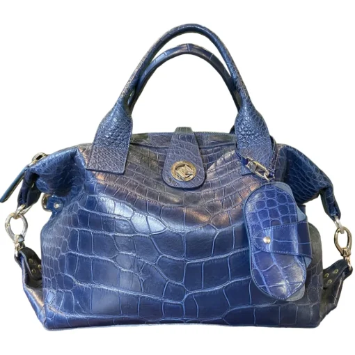 Su\u00e8i Suèi - Bag of Crocodile Leather - Blue - Handmade in Italy - Luxury Exclusive Collection - Avvenice^ Bags