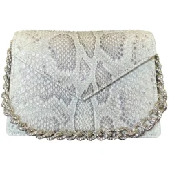 Su\u00e8i Suèi - Bag of Medium Size of Python Leather - Grey - Handmade in Italy - Luxury Exclusive Collection - Avvenice