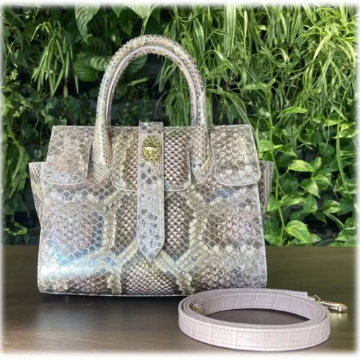 Su\u00e8i Suèi - Bag of Medium Size of Python Leather - Rose - Handmade in Italy - Luxury Exclusive Collection - Avvenice^ Bags