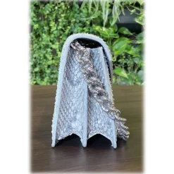 Su\u00e8i Suèi - Bag of Medium Size of Python Leather - Grey - Handmade in Italy - Luxury Exclusive Collection - Avvenice