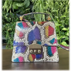 Su\u00e8i Suèi - Bag of Medium Size of Python Leather - Burgun - Handmade in Italy - Luxury Exclusive Collection - Avvenice^ Bags