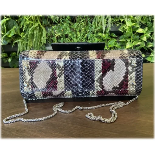 Su\u00e8i Suèi - Bag of Medium Size of Python & Crocodile Leather - Black - Handmade in Italy - Luxury Exclusive Collection - Avvenice^ Bags