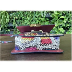 Su\u00e8i Suèi - Bag of Medium Size of Python Leather - Burgun - Handmade in Italy - Luxury Exclusive Collection - Avvenice^ Bags