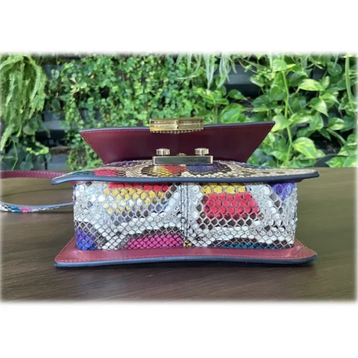 Su\u00e8i Suèi - Bag of Medium Size of Python Leather - Burgun - Handmade in Italy - Luxury Exclusive Collection - Avvenice^ Bags