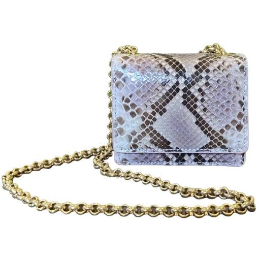 Su\u00e8i Suèi - Bag of Mini Size of Python Leather - Rose - Handmade in Italy - Luxury Exclusive Collection - Avvenice