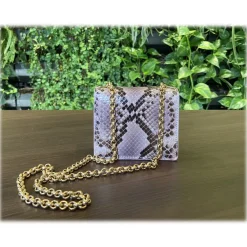 Su\u00e8i Suèi - Bag of Mini Size of Python Leather - Rose - Handmade in Italy - Luxury Exclusive Collection - Avvenice