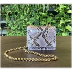 Su\u00e8i Suèi - Bag of Mini Size of Python Leather - Rose - Handmade in Italy - Luxury Exclusive Collection - Avvenice