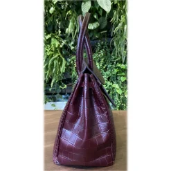 Su\u00e8i Suèi - Bag of Printed Crocodile Leather - Black - Handmade in Italy - Luxury Exclusive Collection - Avvenice