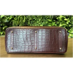 Su\u00e8i Suèi - Bag of Printed Crocodile Leather - Black - Handmade in Italy - Luxury Exclusive Collection - Avvenice