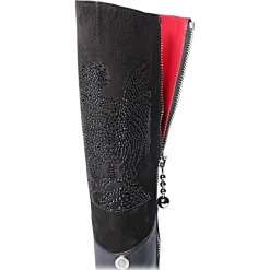 Su\u00e8i Suèi - Black Boots with Rhinestone Rooster - Black - Dark Brown - Handmade in Italy - Luxury Exclusive Collection - Avvenice^ Shoes