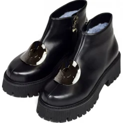 Su\u00e8i Suèi - Boots with Plate Accessories - Black - Handmade in Italy - Luxury Exclusive Collection - Avvenice^ Shoes