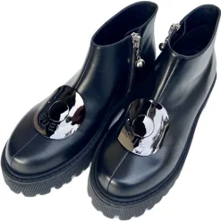 Su\u00e8i Suèi - Boots with Plate Accessories - Black - Handmade in Italy - Luxury Exclusive Collection - Avvenice