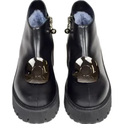 Su\u00e8i Suèi - Boots with Plate Accessories - Black - Handmade in Italy - Luxury Exclusive Collection - Avvenice^ Shoes