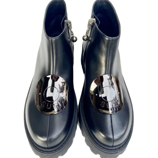 Su\u00e8i Suèi - Boots with Plate Accessories - Black - Handmade in Italy - Luxury Exclusive Collection - Avvenice