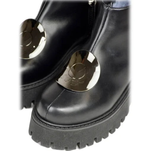 Su\u00e8i Suèi - Boots with Plate Accessories - Black - Handmade in Italy - Luxury Exclusive Collection - Avvenice^ Shoes