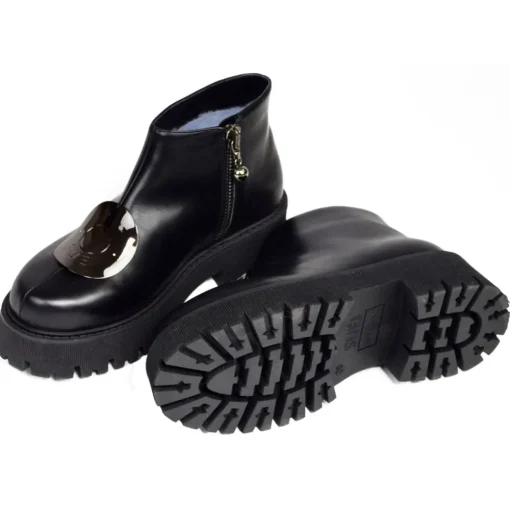 Su\u00e8i Suèi - Boots with Plate Accessories - Black - Handmade in Italy - Luxury Exclusive Collection - Avvenice^ Shoes