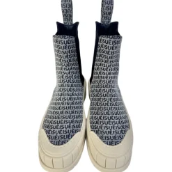 Su\u00e8i Suèi - Chelsea Boots of Branded Jacquard Colour Black - Handmade in Italy - Luxury Exclusive Collection - Avvenice