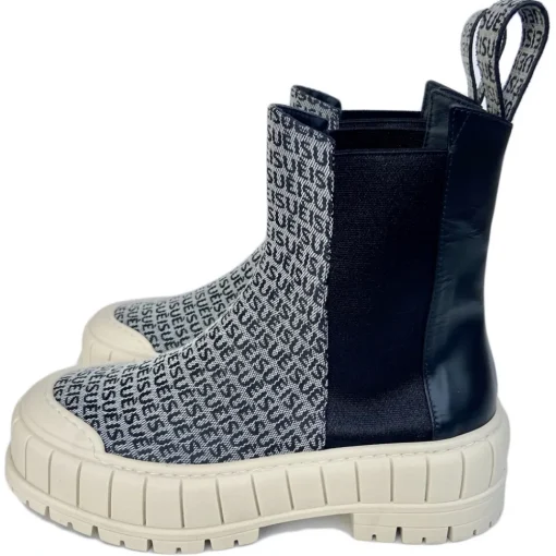 Su\u00e8i Suèi - Chelsea Boots of Branded Jacquard Colour Black - Handmade in Italy - Luxury Exclusive Collection - Avvenice