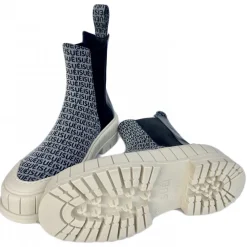 Su\u00e8i Suèi - Chelsea Boots of Branded Jacquard Colour Black - Handmade in Italy - Luxury Exclusive Collection - Avvenice