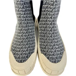 Su\u00e8i Suèi - Chelsea Boots of Branded Jacquard Colour Black - Handmade in Italy - Luxury Exclusive Collection - Avvenice