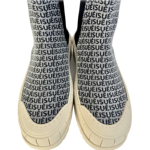 Su\u00e8i Suèi - Chelsea Boots of Branded Jacquard Colour Black - Handmade in Italy - Luxury Exclusive Collection - Avvenice