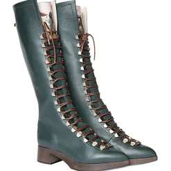 Su\u00e8i Suèi - High Lace-Ups Boots with Setters Art Printing - Handmade in Italy - Luxury Exclusive Collection - Avvenice