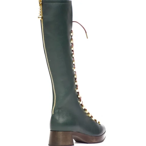 Su\u00e8i Suèi - High Lace-Ups Boots with Setters Art Printing - Handmade in Italy - Luxury Exclusive Collection - Avvenice