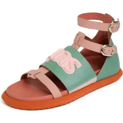 Su\u00e8i Suèi - Sandals of Tiffany/Rose with Patch Suèi - Handmade in Italy - Luxury Exclusive Collection - Avvenice