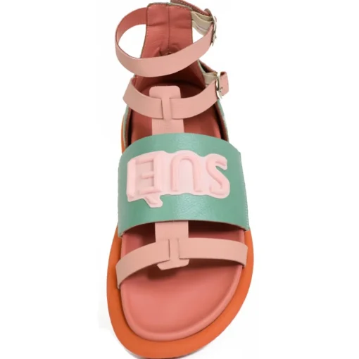 Su\u00e8i Suèi - Sandals of Tiffany/Rose with Patch Suèi - Handmade in Italy - Luxury Exclusive Collection - Avvenice
