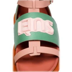 Su\u00e8i Suèi - Sandals of Tiffany/Rose with Patch Suèi - Handmade in Italy - Luxury Exclusive Collection - Avvenice