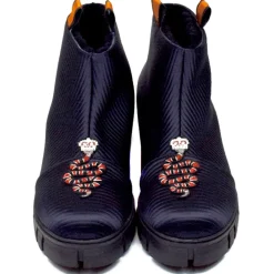 Su\u00e8i Suèi - Slip-On Boots with Snake - Orange - Black - Handmade in Italy - Luxury Exclusive Collection - Avvenice