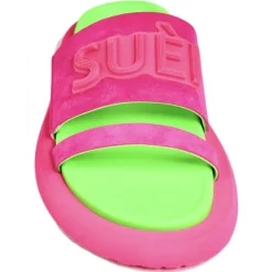 Su\u00e8i Suèi - Slippers of Suede Fuxia and Green - Handmade in Italy - Luxury Exclusive Collection - Avvenice^ Shoes