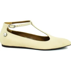 Su\u00e8i Suèi - T-bar Ballerina of Beige Calf - Handmade in Italy - Luxury Exclusive Collection - Avvenice^ Shoes