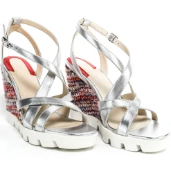 Su\u00e8i Suèi - Wedged Sandals of Multicolor Fabric - Handmade in Italy - Luxury Exclusive Collection - Avvenice^ Shoes