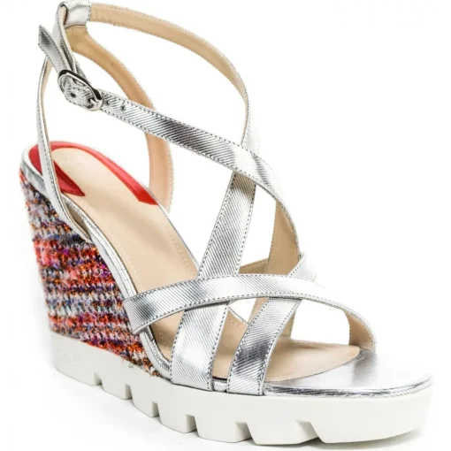 Su\u00e8i Suèi - Wedged Sandals of Multicolor Fabric - Handmade in Italy - Luxury Exclusive Collection - Avvenice^ Shoes