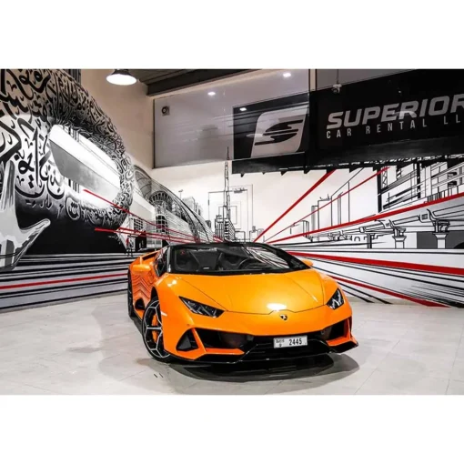 Superior Car Rental - Lamborghini Huracán EVO Spyder - Orange - Exclusive Luxury Rent - Avvenice^ Supercar