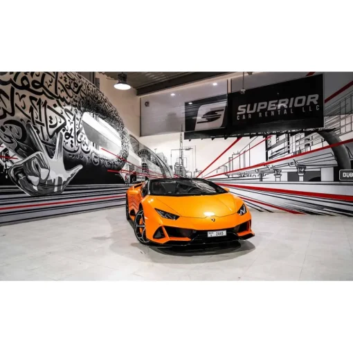 Superior Car Rental - Lamborghini Huracán EVO Spyder - Orange - Exclusive Luxury Rent - Avvenice^ Supercar