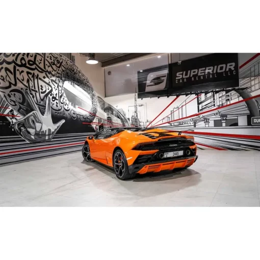 Superior Car Rental - Lamborghini Huracán EVO Spyder - Orange - Exclusive Luxury Rent - Avvenice^ Supercar