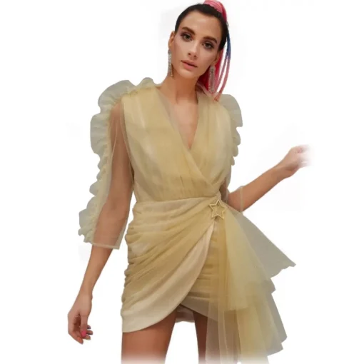 Teen Idol - Quasar Tulle Mini Dress - Gold - Dresses - Teen-Ager - Luxury Exclusive Collection - Avvenice
