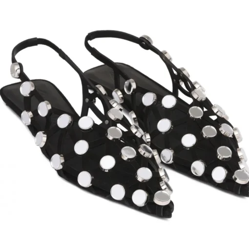 The Attico - Black Grid Ballerina Shoes - Exclusive Luxury Collection - Avvenice