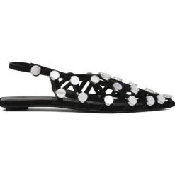 The Attico - Black Grid Ballerina Shoes - Exclusive Luxury Collection - Avvenice