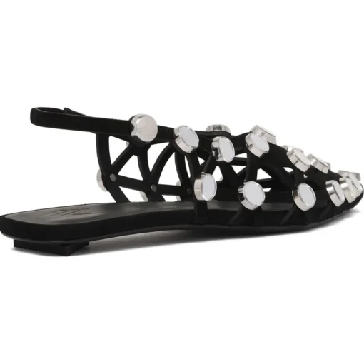 The Attico - Black Grid Ballerina Shoes - Exclusive Luxury Collection - Avvenice