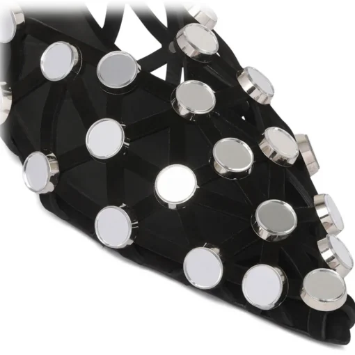 The Attico - Black Grid Ballerina Shoes - Exclusive Luxury Collection - Avvenice