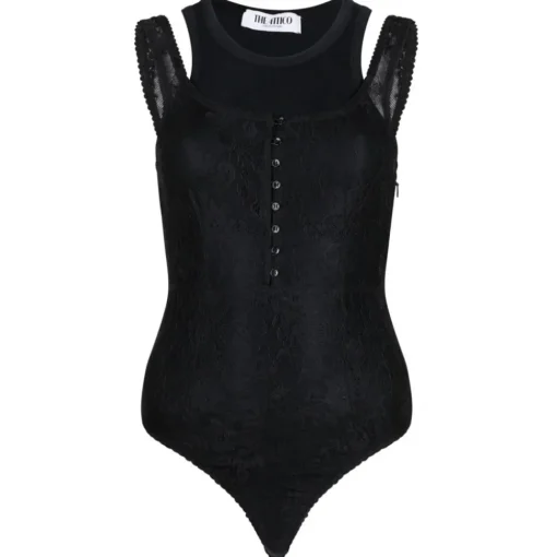 The Attico - Black Layered Tank Top - Exclusive Luxury Collection - Avvenice