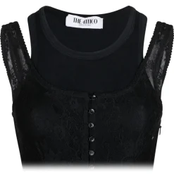 The Attico - Black Layered Tank Top - Exclusive Luxury Collection - Avvenice
