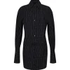 The Attico - Black Striped Shirt Dress - Exclusive Luxury Collection - Avvenice
